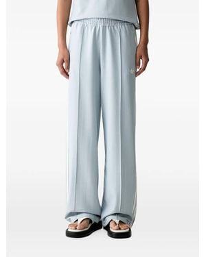 adidas Herringbone-Pattern Side-Stripe Track Pants - Blue