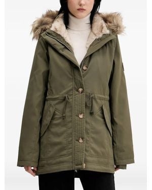 Hollister Faux-Fur Trim Hooded Coat - Green