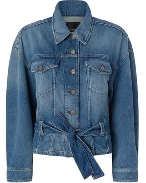Pinko Denim Jacket With Belt - Blue