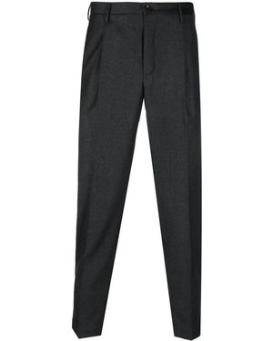 Incotex ミッドライズ クロップドパンツ - ブラック