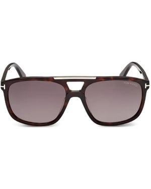 Tom Ford Lunettes De Soleil À Double-Pont - Marron