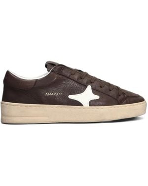 AMA BRAND Star-Patch Trainers - Brown