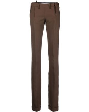 DSquared² High-Waisted Slim-Cut Trousers - Brown