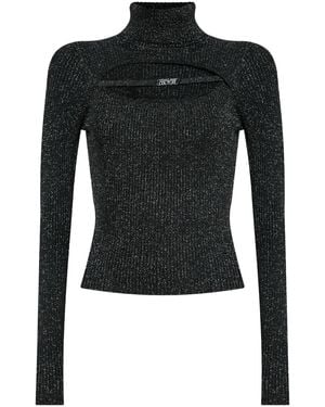 Versace Jeans Couture Lurex-Detail Jumper - Black