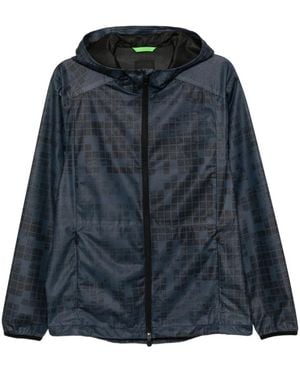 BOSS Geometric-Print Jacket - Blue