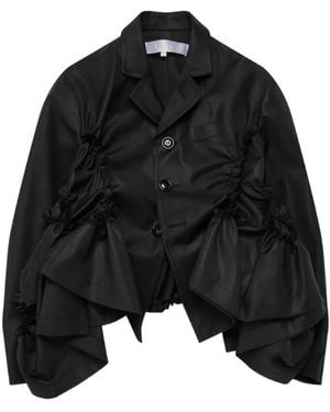 Comme des Garçons Ruffled-Trim Jacket - Black