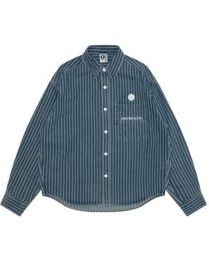 Aape By A Bathing Ape Aapenow Moonface Striped Shirt - Blue