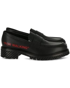 Off-White c/o Virgil Abloh Slogan-Print Loafers - Black