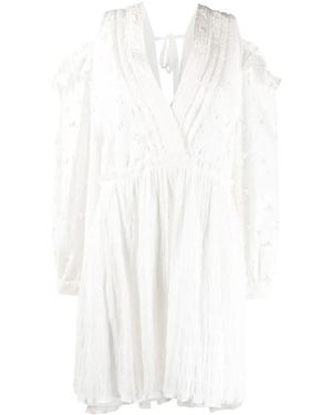 IRO Cold-Shoulder Cut-Out Floral Dress - White