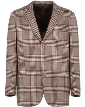 Kiton Sakko Mit Karomuster - Braun