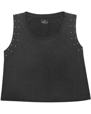 HTC Studded Relaxed-Fit Tank Top - Black