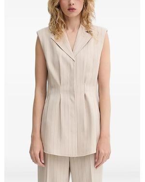 Bruuns Bazaar Pinstripe Sleeveless Waistcoat - Natural