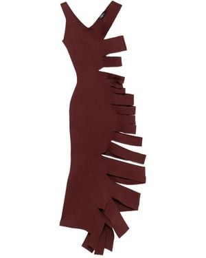 Mugler Abito Con Cut-Out - Rosso