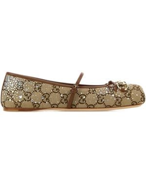 Gucci Ballerinas Mit Monogrammmuster - Braun