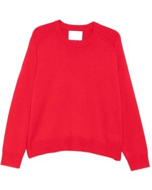 Soft Goat Raglan-Sleeve Crew-Neck Jumper - Red