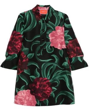 La DoubleJ Minikleid mit Blumenmuster - Schwarz
