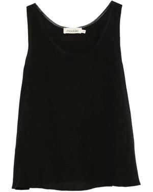 MOUTAKI Scoop-Neck Sleeveless Blouse - Black