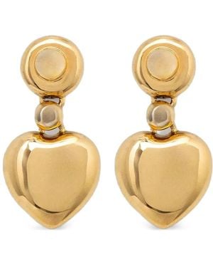 Chiara Ferragni Bold Heart-Pendant Drop Earrings - Metallic