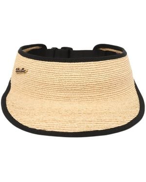 Borsalino Jenny Logo-Plaque Straw Visor - Natural