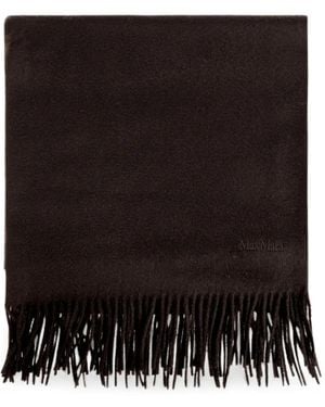 Max Mara Cashmere Stole With Logo - Black