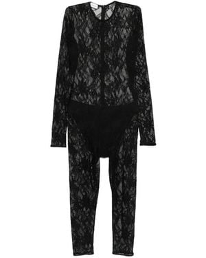 ANDAMANE Sheila Floral-Lace Jumpsuit - Black