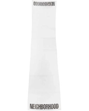 Neighborhood Logo-Print Scarf - White