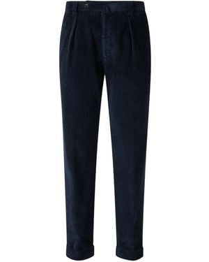 Berwich Pleated Corduroy Trousers - Blue