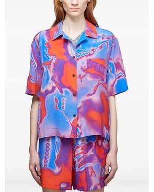 McQ Abstract-Print Collared Top