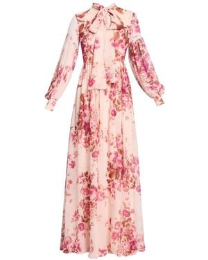 Erdem Floral-Pattern Midi Dress - Pink