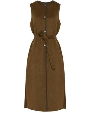 Yves Salomon Belted Button-Fastening Gilet - Natural
