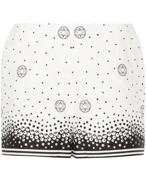 Elie Saab Pantalones Cortos Con Monograma Estampado - Blanco