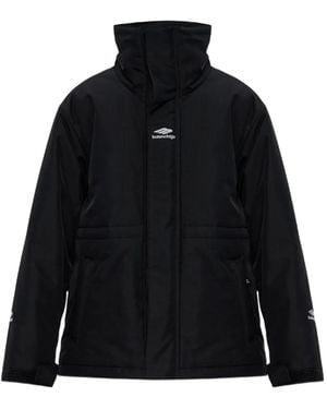 Balenciaga Insulated Jacket With Logo - Black