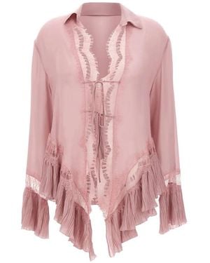 Blumarine Lace-Trim Blouse - Pink