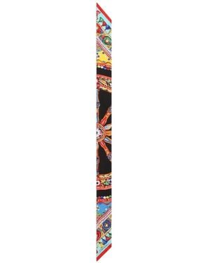 Dolce & Gabbana 6X100 Zijde Twill Bandeau Met Carretto-Print - Wit