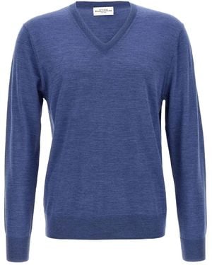 Ballantyne V-neck Wool Sweater - ブルー