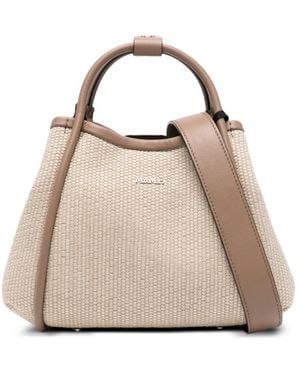 Max Mara Logo-Detail Tote Bag - Natural