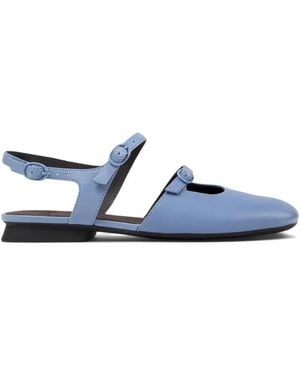 Camper Casi Myra Buckle-Strap Leather Flat Court Shoes - Blue