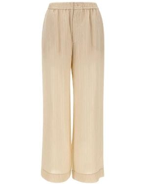 Herskind Pinstripe Elasticated Trousers - Natural