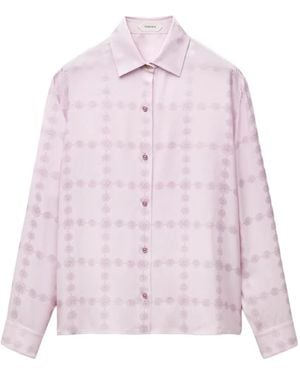 Versace Jacquard Silk Crêpe Satin Shirt - Pink