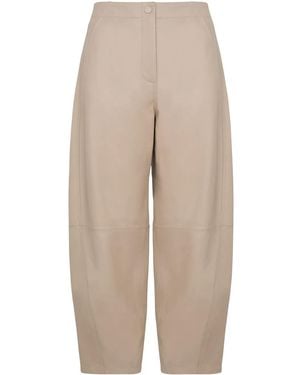 Yves Salomon Leather Trousers - Natural