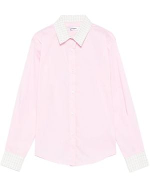 GIMAGUAS Gingham-Trimmed Cotton Shirt - Pink