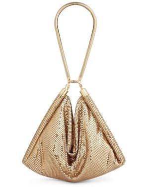 Rabanne Pixel Tube Metallic Shoulder Bag - Natural