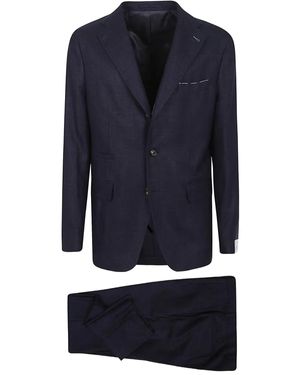 Eleventy Costume À Veste À Simple Boutonnage - Bleu