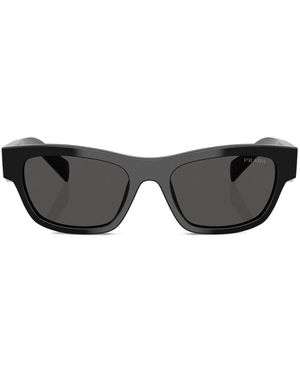 Prada Logo-Plaque Sunglasses - Black