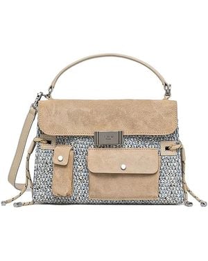 IRO Geweven Crossbodytas Met Suède Vlak - Naturel