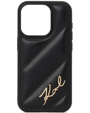 Karl Lagerfeld Signature Quilted Iphone 16 Pro Max Case - Black