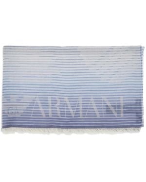 Emporio Armani コットンブレンド スカーフ - ブルー