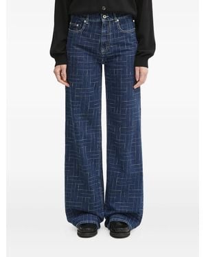 KENZO Grid-Pattern Jeans - Blue