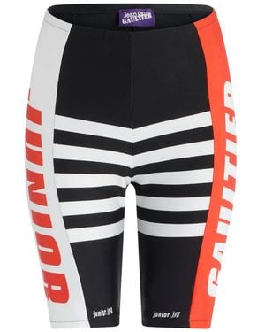 Jean Paul Gaultier Junior Gaultier Cycling-Printed Stretch Shorts - Black