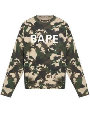 A Bathing Ape Sweater Met Camouflageprint - Groen